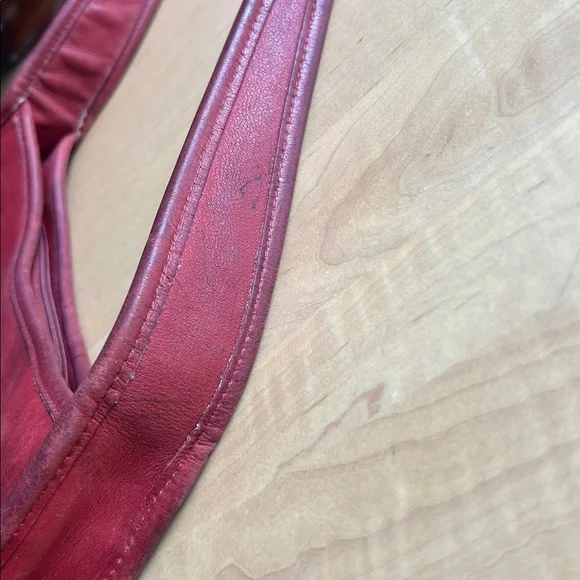 COACH K8D 9047 Ergo One Handle Bag Red Leather 1990 Vintage Rare find! - Picture 9 of 12